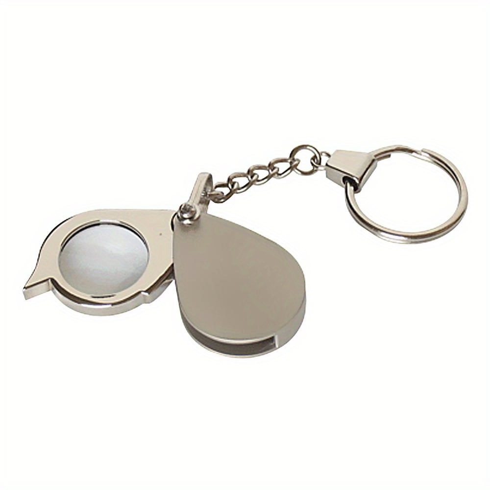 1 pc of Portable Pocket Reading Magnifier 10X Folding With Metal Jewelry  Magnifier Magnifying Eye Glass Lens Keychain