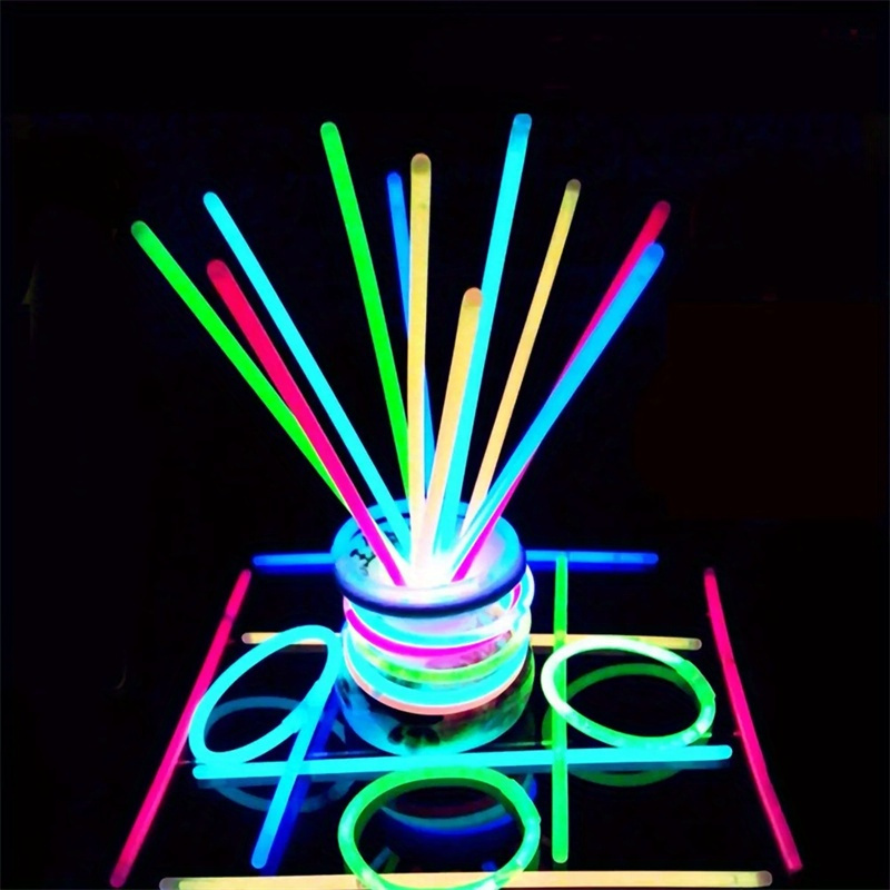 50Pcs Party Fluorescence Light Glow Sticks Bracelets Necklaces Neon for  Wedding Party Glow Sticks Colorful Glow Stick Decor