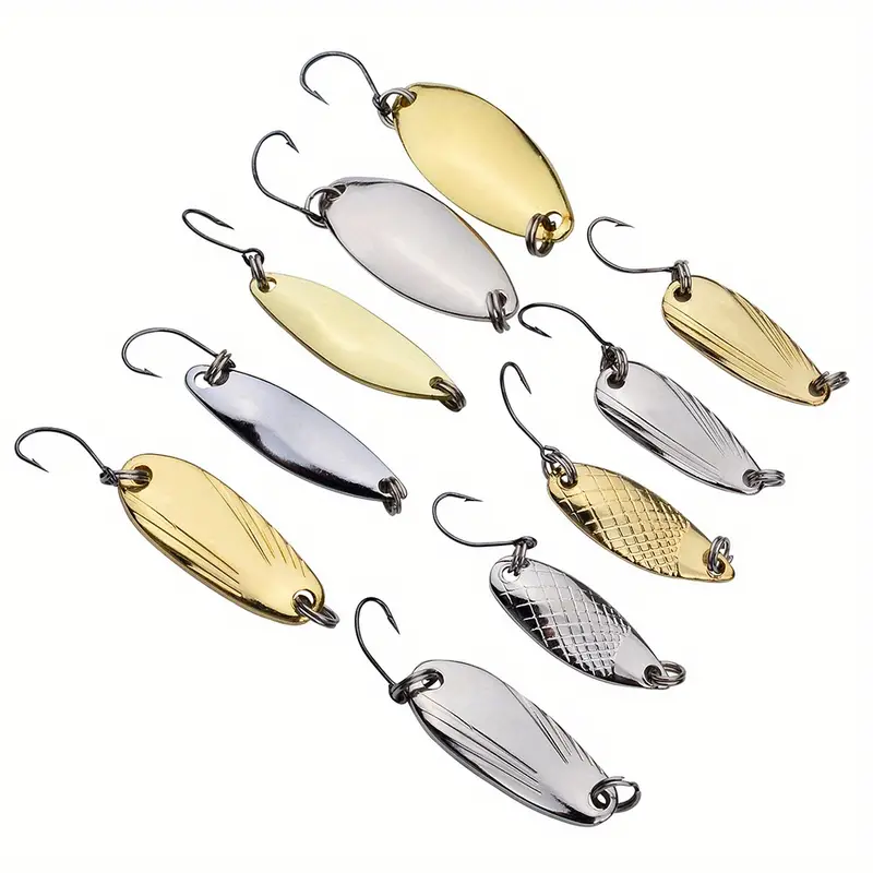 Fishing Lure Set Spoon shaped Lure Single Hook Metal Zinc - Temu