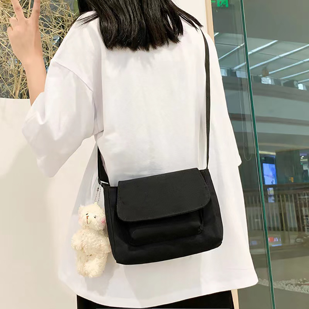 Boys Simple Slant Cross Small Bag Oxford Cloth Small Bag Simple Small Bag  To School Black Or White Small Crossbody Shoulder Bag1 - Temu