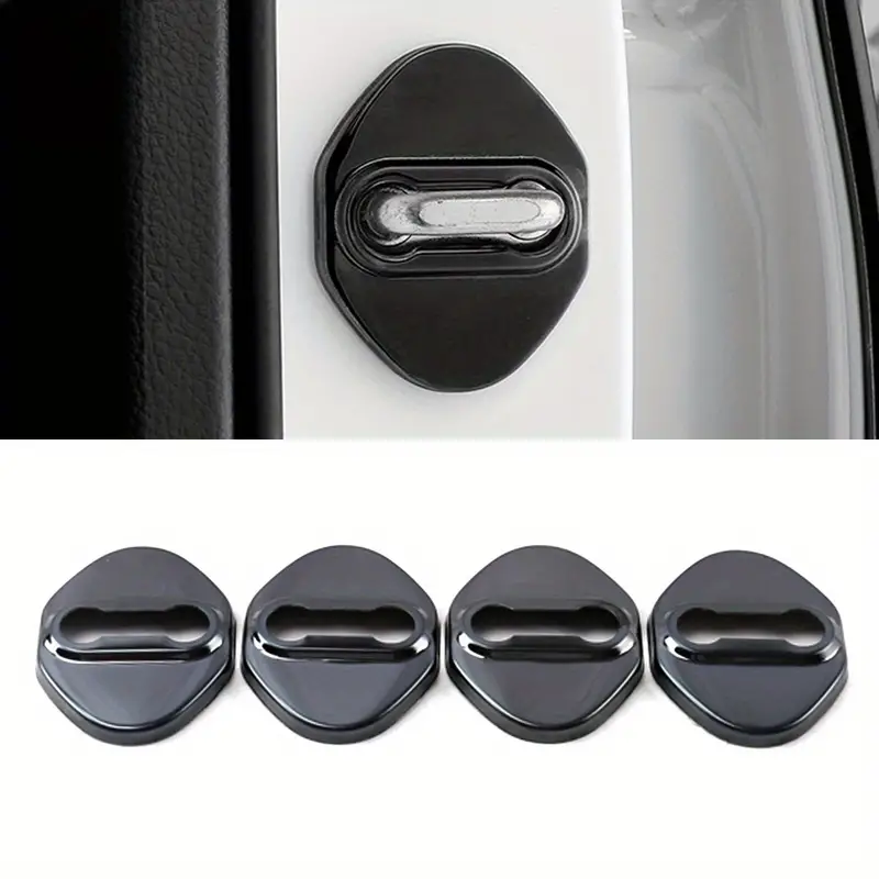 Car Accessories Stainless Black Door Lock Trim Cover - Temu