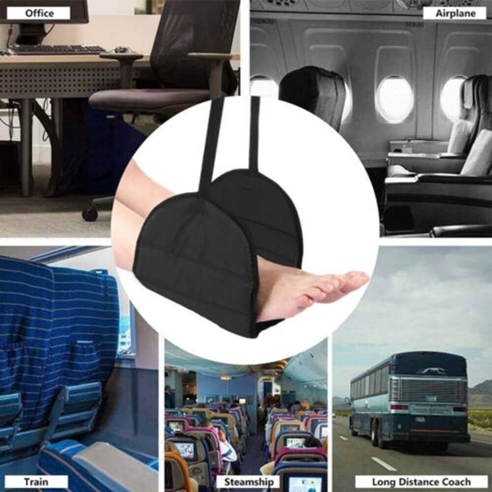 Airplane Footrest Adjustable Hammock Office Desk Feet Relax Airplane  Comfort Travel Memory Foam Foot Comfy Hammock