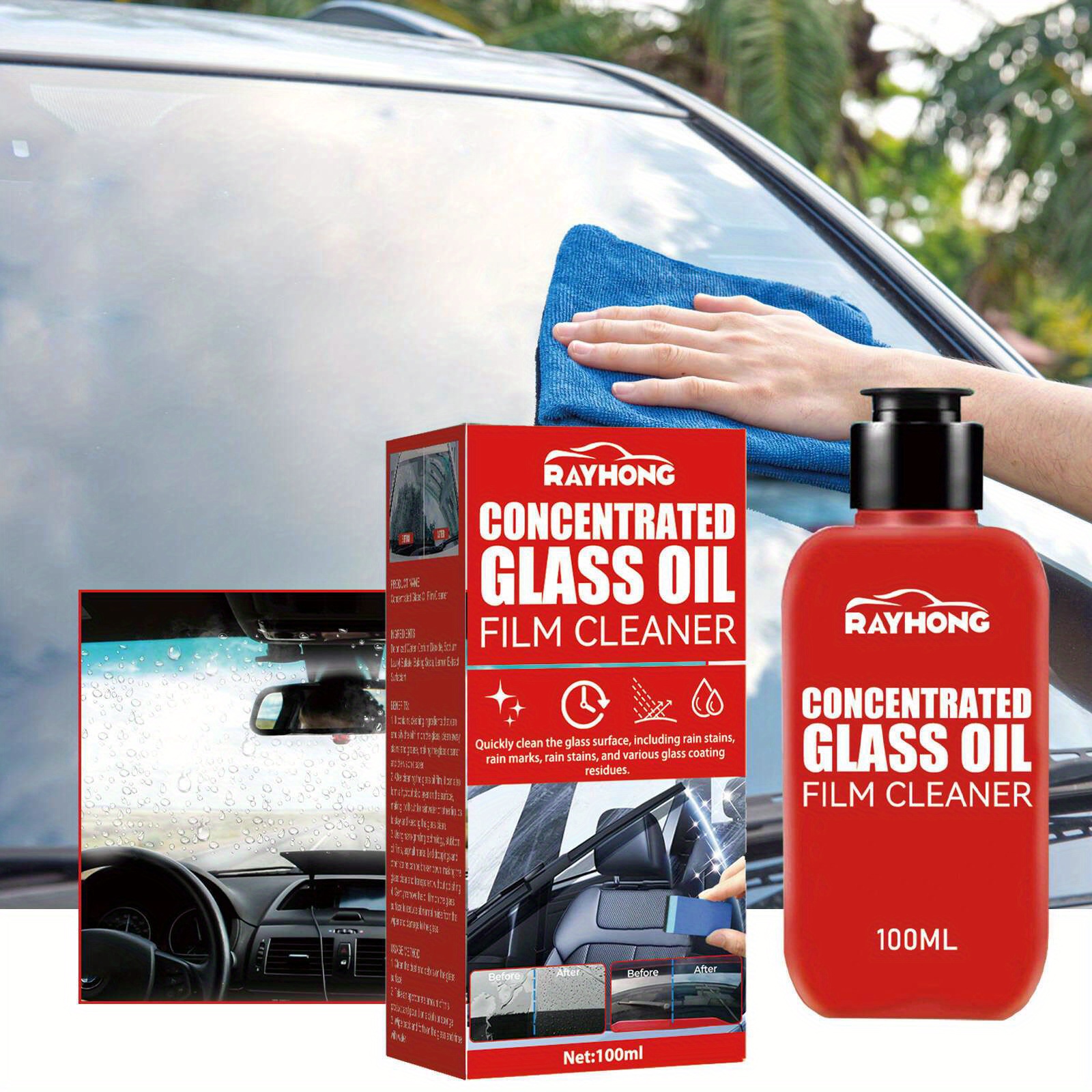 Car Glass Oil Film Remover Cleaner Glass Coating Agent - Temu