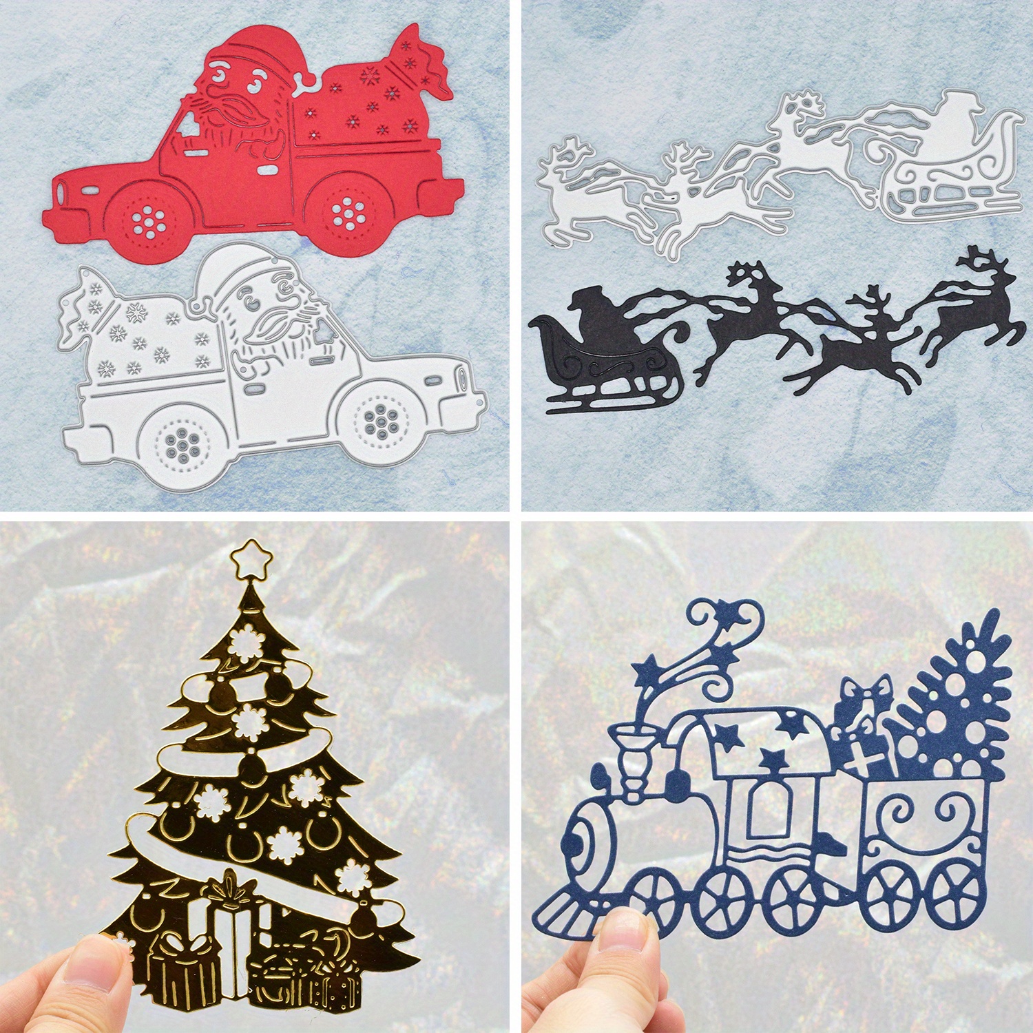 1pc Serie Navidad Troquelado Metal Diy Artesanía Scrapbook - Temu