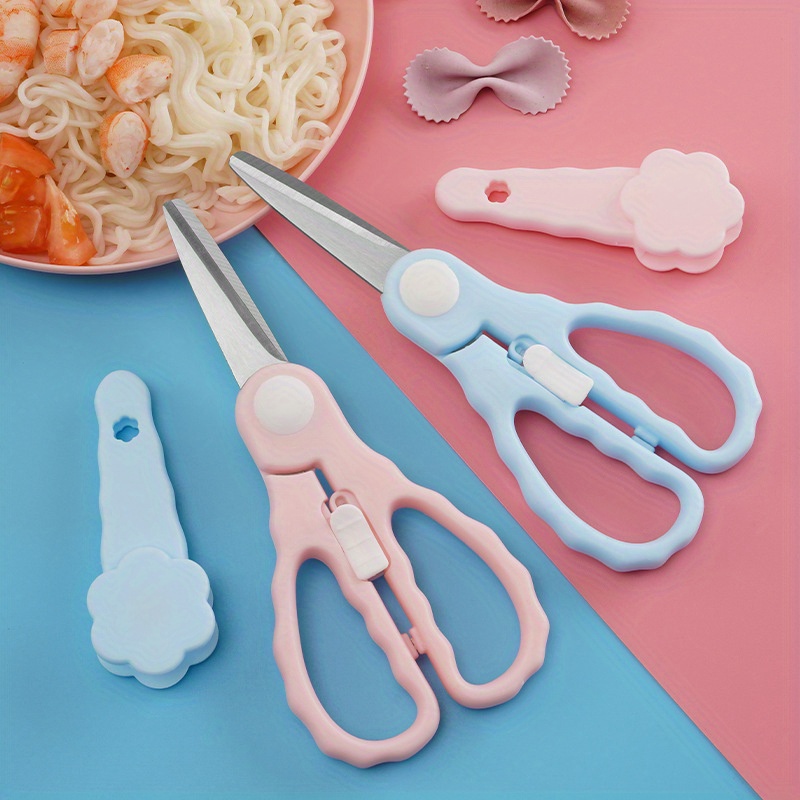 Stainless Steel Baby Food Scissors With Protective Cover - Temu