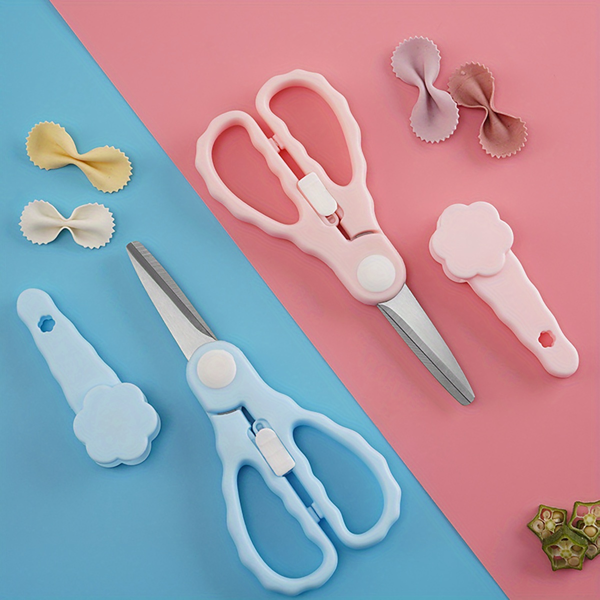 Stainless Steel Baby Food Scissors With Protective Cover - Temu