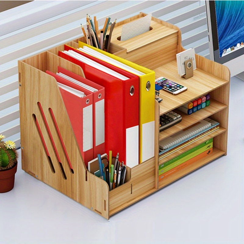 Wire and Wood Small Desk Organizer
