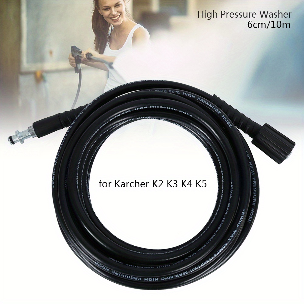 High Pressure Car Washer Hose 236.22/393.7inch Steel Wire Braid Car Washer  Pipe Quick Connect And Release Compatible For K2 K3 K4 K5 236.22/393.7inch