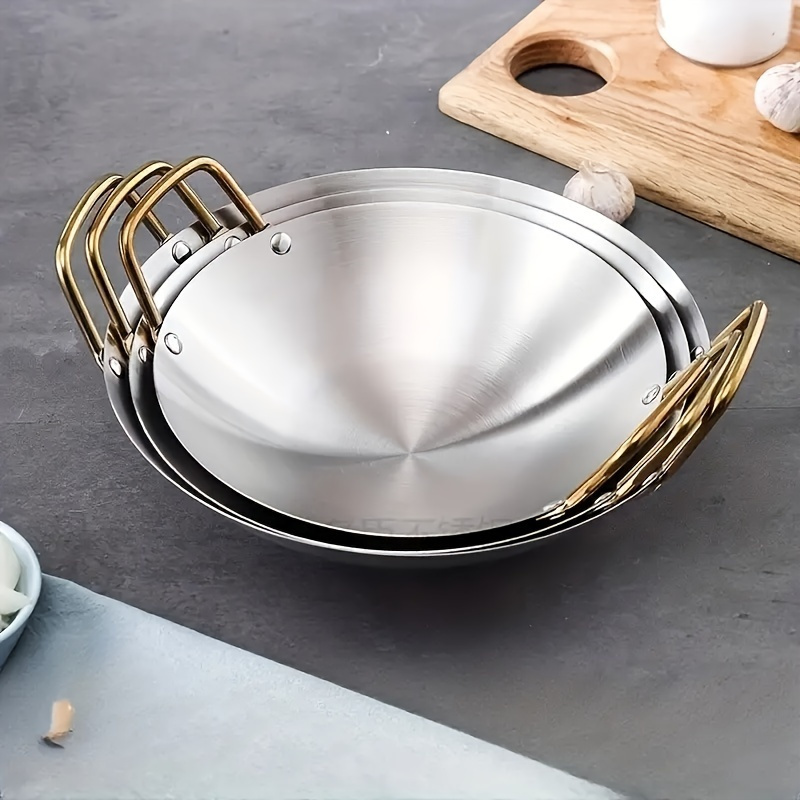  generic Stainless Steel Wok Nonstick Deep Frying Pan