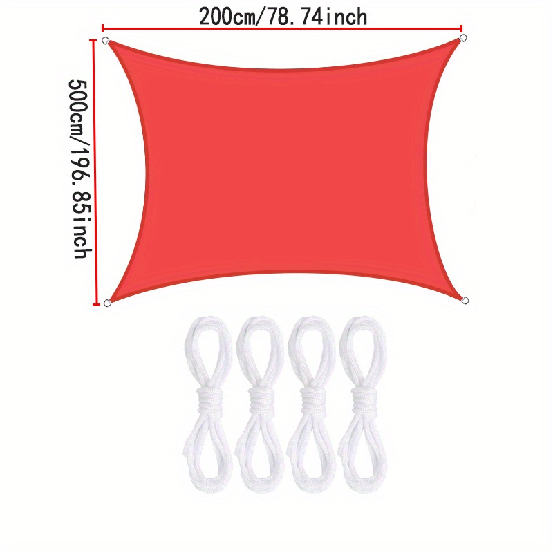 Toldo impermeable 1800D para exteriores, sombrilla de vela de 5x3/4x3/3,  6x3,6 M, Red