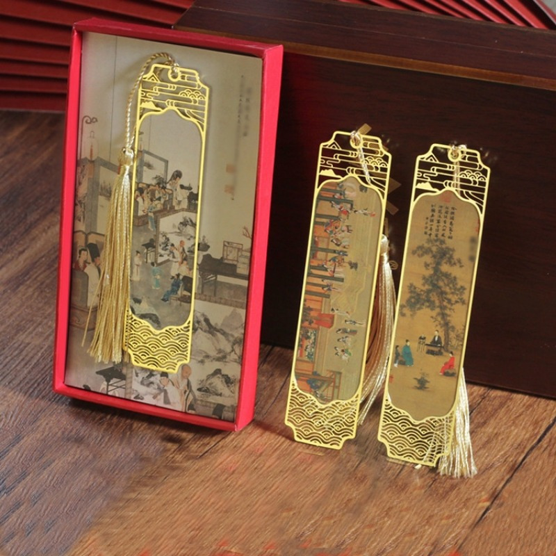 Tianse Chinese Style Bookmarks Pastoral Stye Brass Metal - Temu