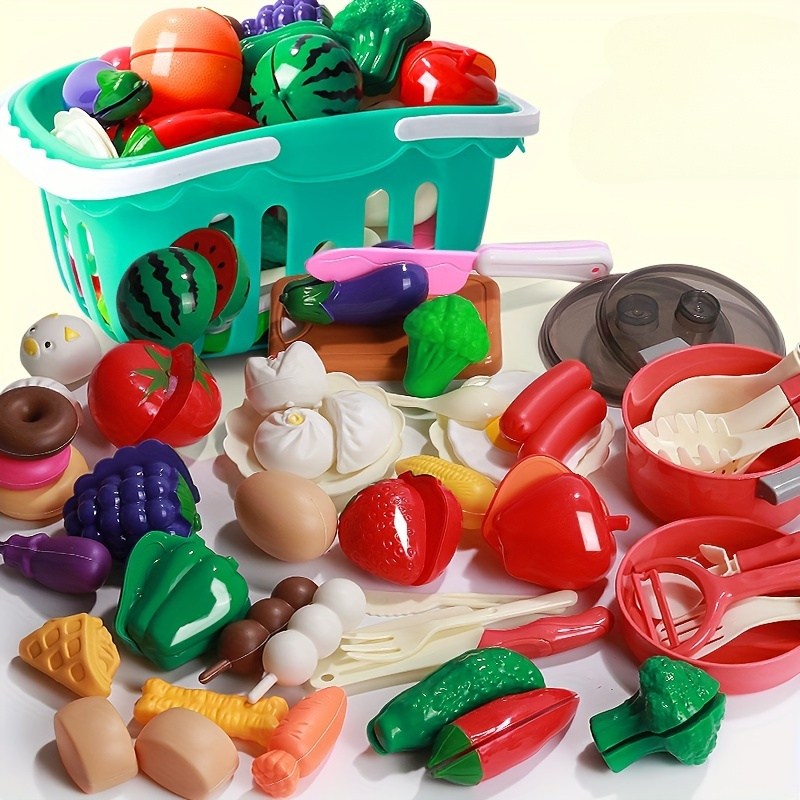Fai finta di giocare in plastica per alimenti giocattolo da taglio frutta  verdura per bambini, colore