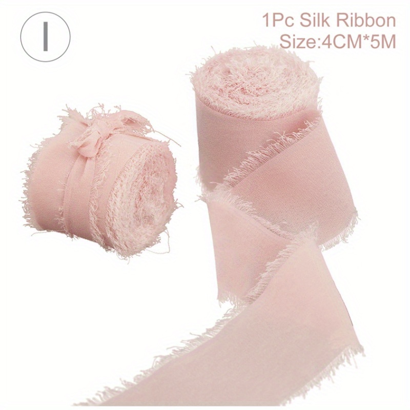 4CM Width Linen Wedding Chiffon Silk Ribbon For Gifts Packing