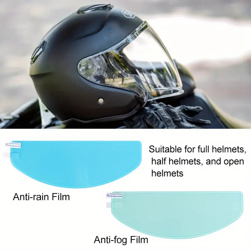 Film Anti-pluie Pour Casque De Moto, Film Autocollant Transparent Anti-buée  Pour Visière De Moto, Accessoire De Course Résistant Au Brouillard - Temu  France