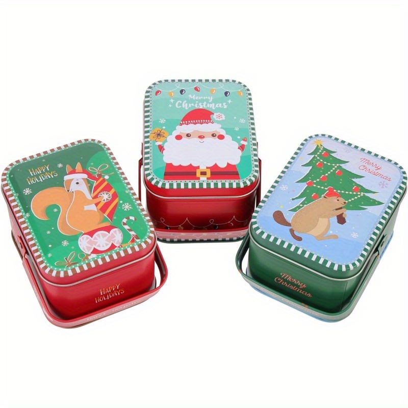 2 Pcs Candy Decor Tinplate Box Container Lid Holiday Cookie Metal Tins Cake  Large Empty Cookies Travel Lids Gift Giving - AliExpress