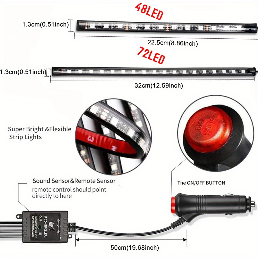 Led Voiture Intérieur Décoratif Lumière Ambiante Rétro-éclairage