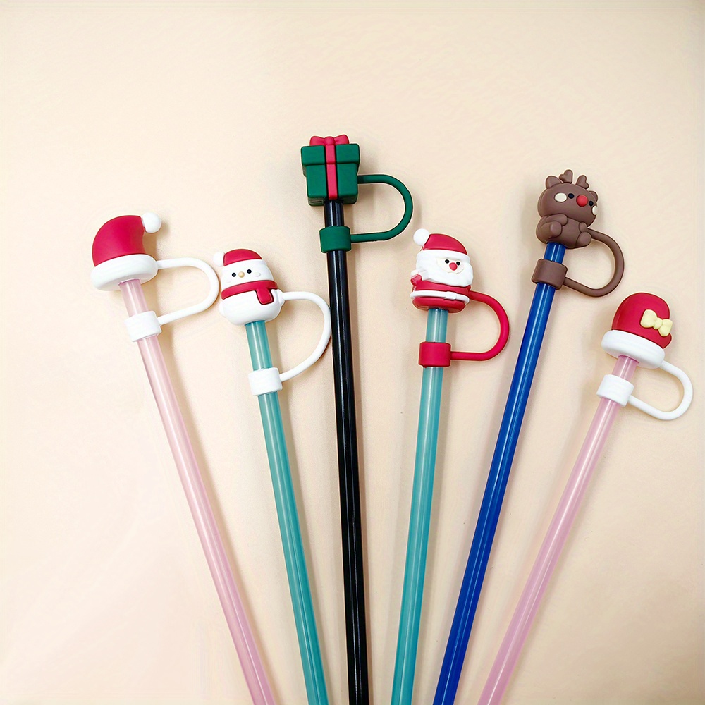 Christmas Series Cute Straw For Straws, Reusable Dustproof Straw Plugs, Cup  Decoration Accessories, Party Supplies, Christmas Gifts - Temu