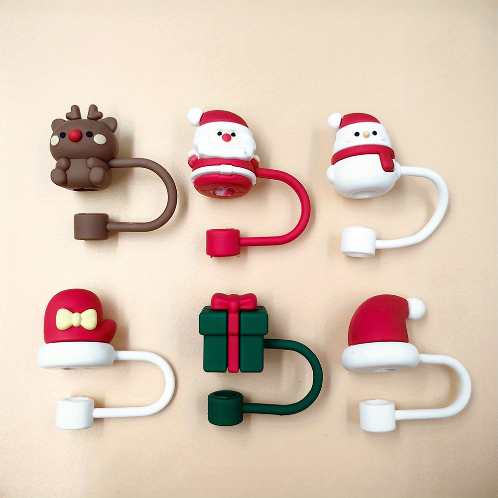 Christmas Series Silicone Straw , Reusable Dustproof Cute Straw Plugs,  Suitable For Straws, Water Cup Accessories, Christmas Gift - Temu