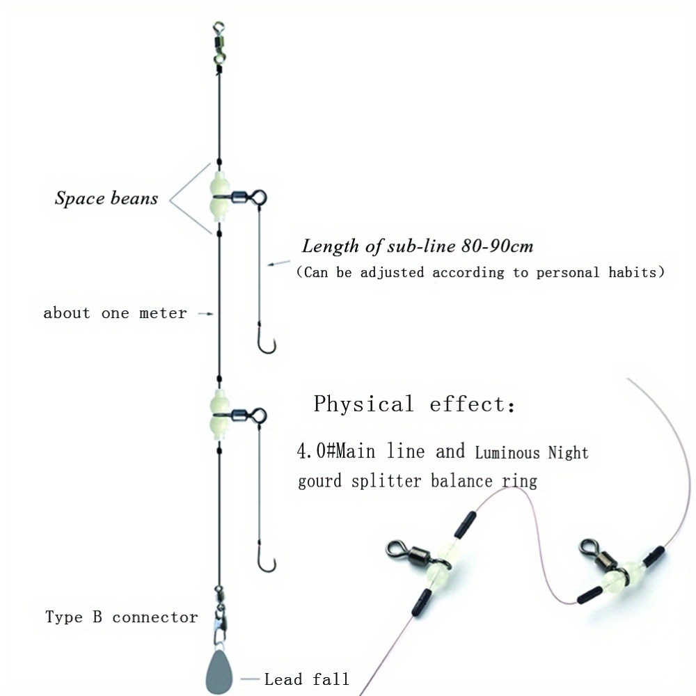 Luminous Rolling Swivels 3 Way Fishing Connector Sea Fishing - Temu