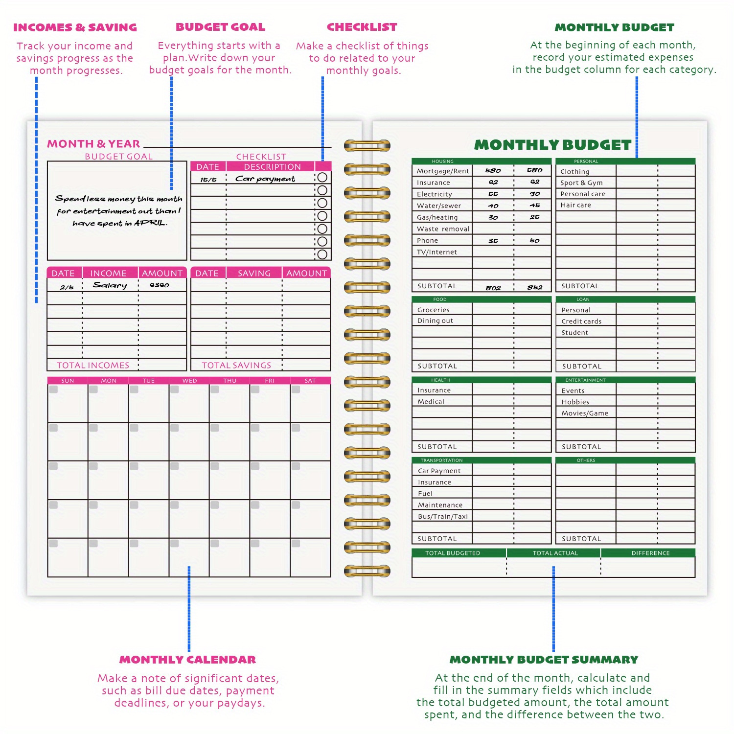 Monthly Budget Template, Budget Planner, Monthly Budget Printable, Budget  Template, Expense Tracker, Money Tracker 