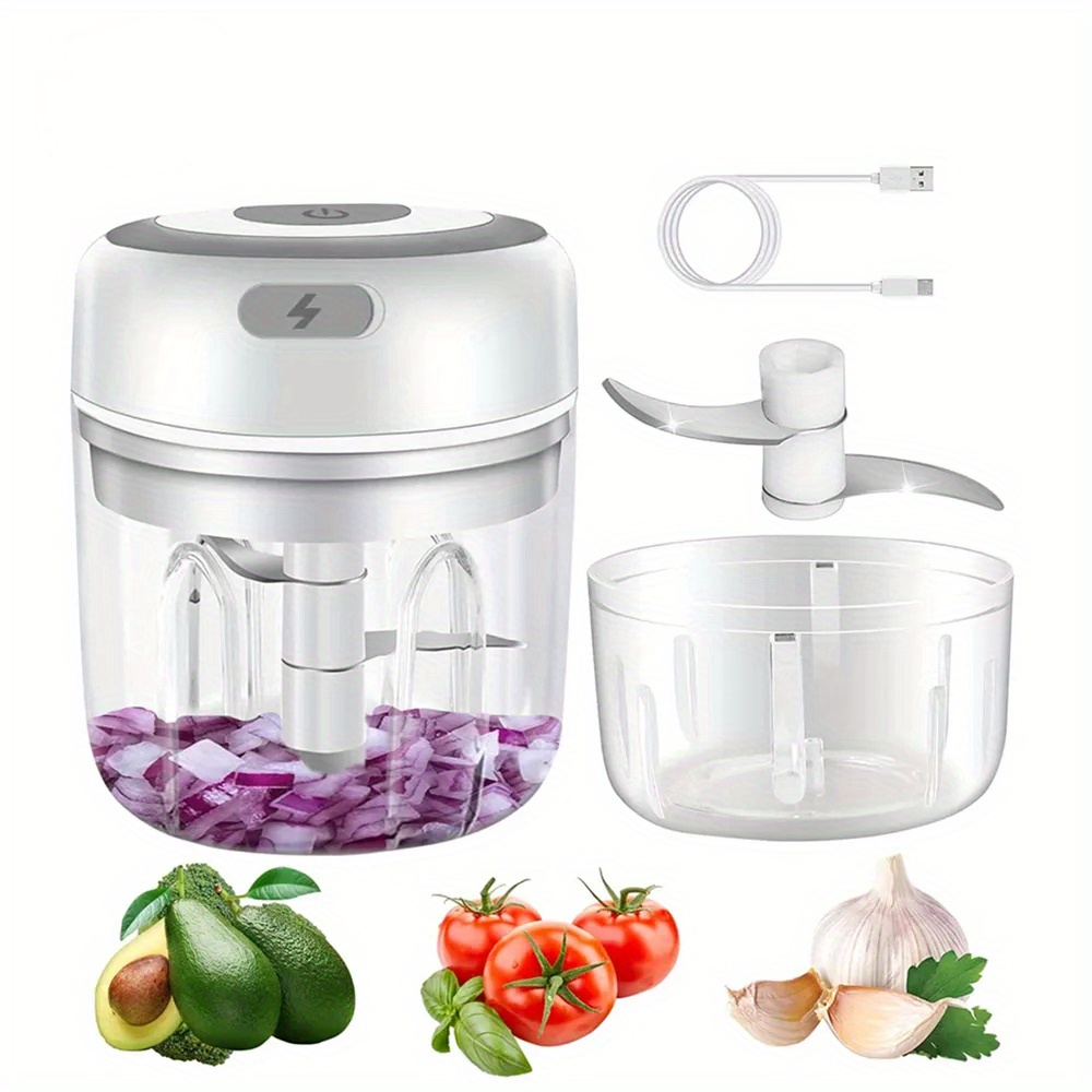 Electric Kitchen Chopper, Mini Onion Cutter, Garlic Press, Multi-chopper  Food Processor