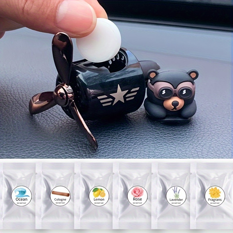 Cartoon Bear Pilot Car Air Freshener Cute Bear Car Air Vent - Temu