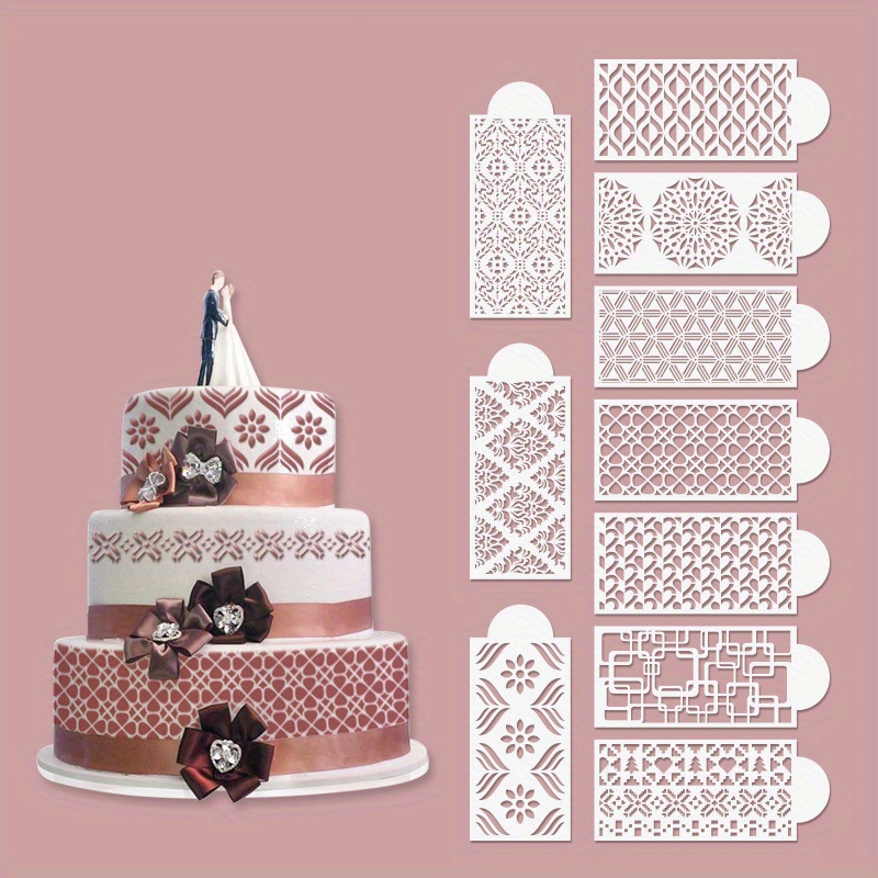 Cake Decorating Stencils Floral Cake Stencils Template Reusable, Spray  Flower Butterfly Geometric Aesthetics Lace Fondant Molds Lace Molds, Mesh