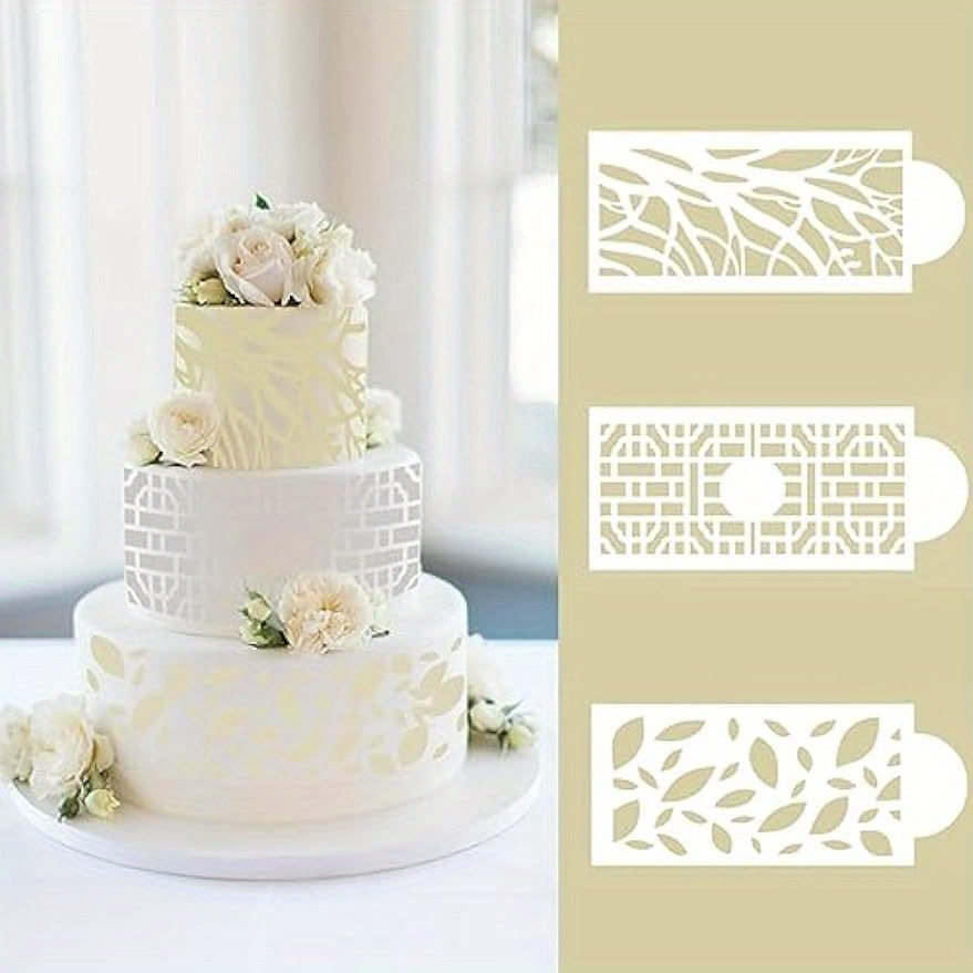 Cake Stencils & Templates,7 PCS Side Decorating Cake Stencil Tool Cake  Pattern Stencils for Buttercream Lace Cake Border Stencils Wedding and  Birthday