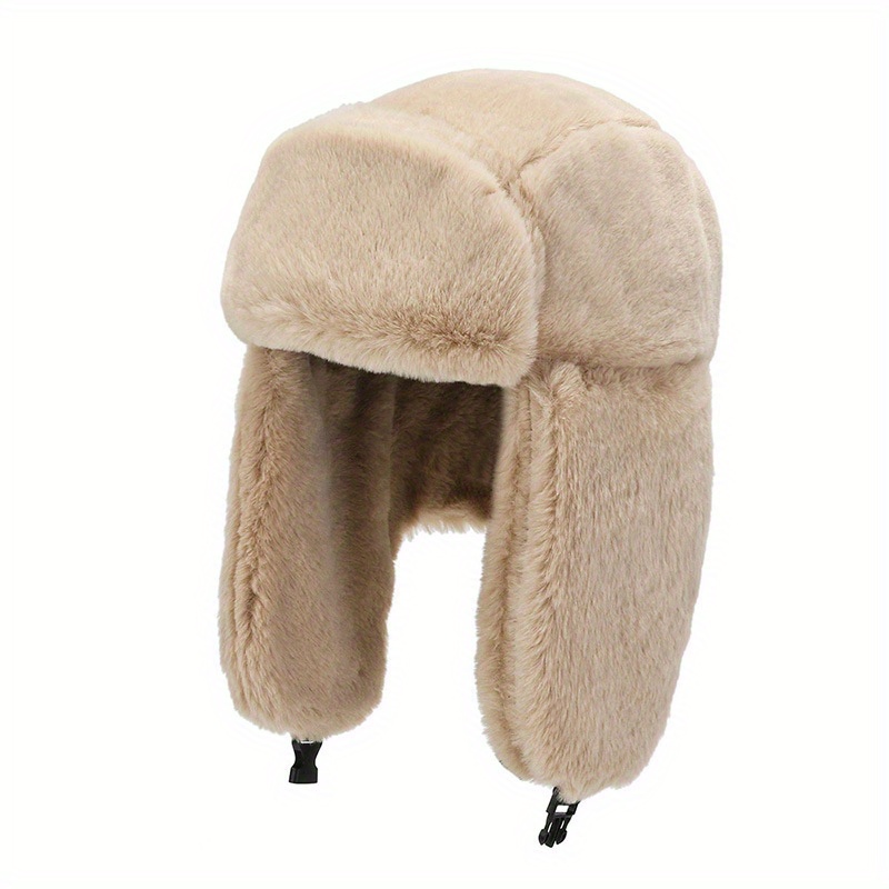 Winter Trapper Hats Faux Rex Rabbit Fur Thermal Hat - Temu
