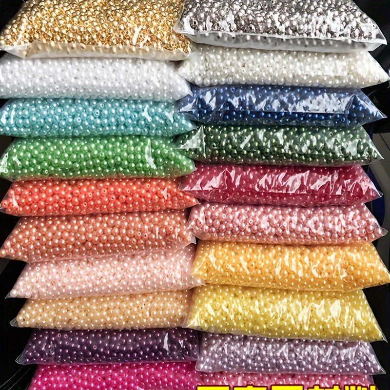 

500pcs 6mm With Hole Spacer Loose Round Beads For Jewelry Making Diy Bracelet Necklace Earrings Tassel Charms Women's Dangle Hair Accessories Decors Small Business Supplies