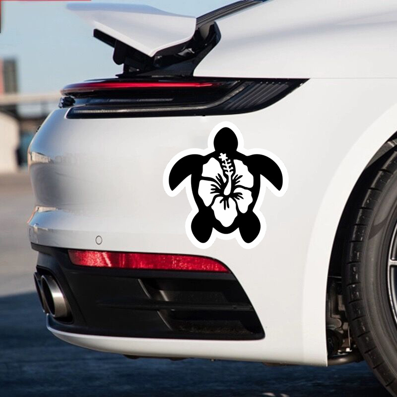 Hibiscus Hut Turtle Sticker Vinyl Car Sticker Ocean Marine Temu