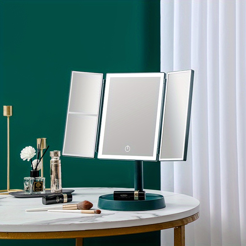 Espejo de maquillaje LED con Interruptor táctil, espejo de tocador de  escritorio con luz de 3