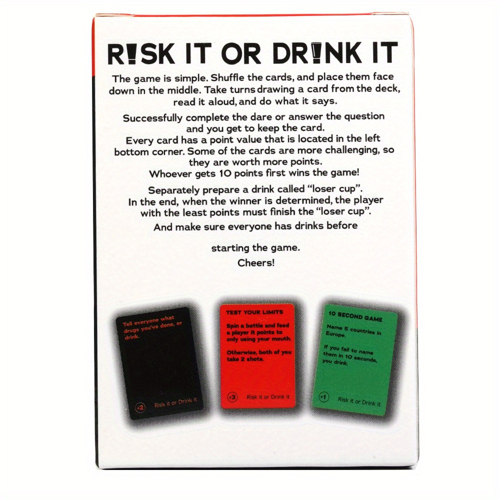 Risk Drink ”fun Party Game College Night Hilarious Dares - Temu Italy