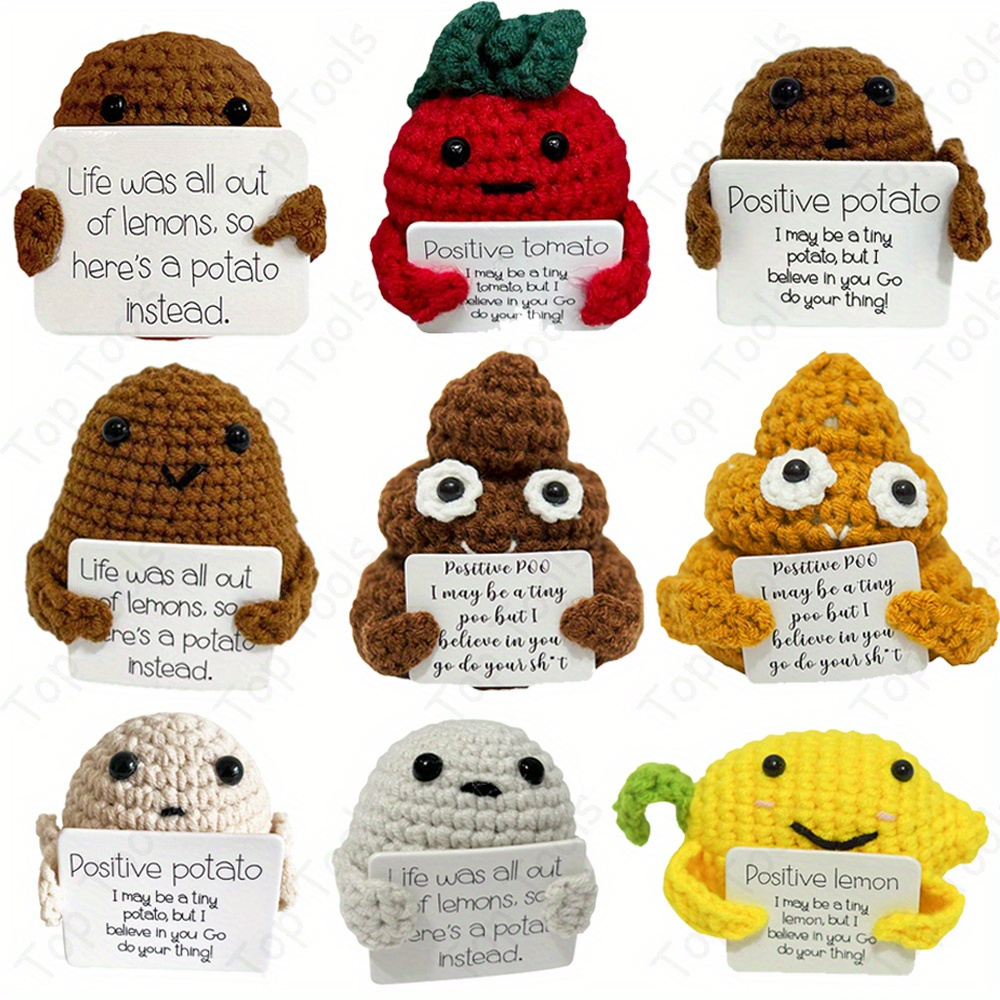 1pc,Positive Potato Crochet Doll Inspirational Card Pickle Expressions Gift  Decor for Sale Australia, New Collection Online