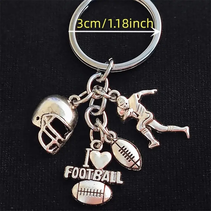 1pc American Football Helmet Shaped Keychain For Men