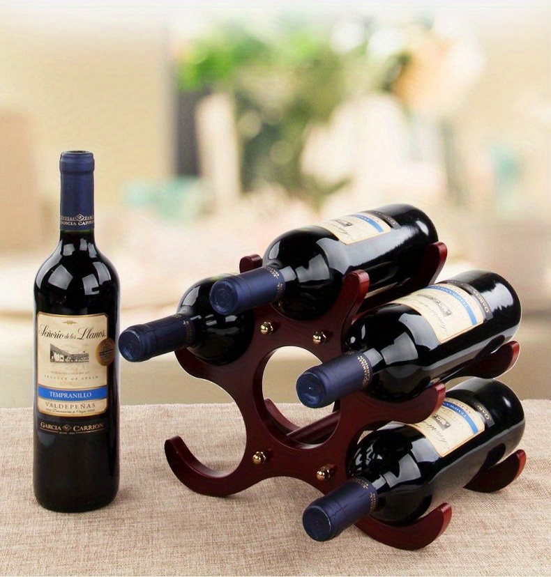Botellero de vino de madera para 5 botellas de vino : : Hogar y  cocina