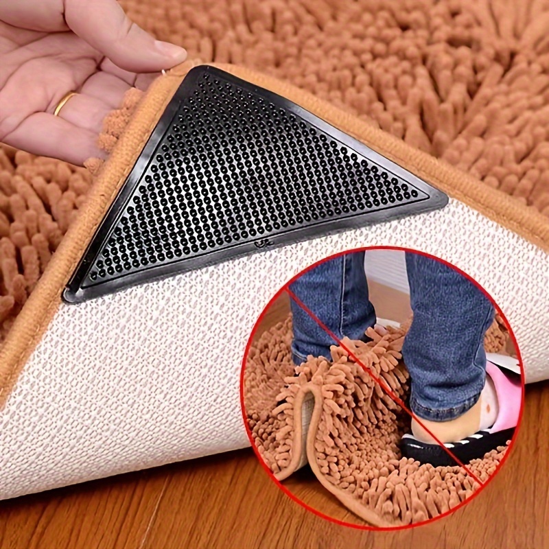 4/8pcs Rug Gripper Double Sided Non-Slip Rug Pads Rug Tape Stickers  Washable Area Rug Pad Carpet Tape Corner Side Gripper - AliExpress