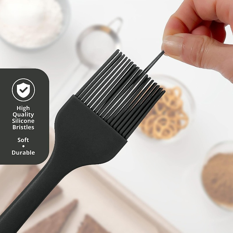 Silicone Basting Pastry Brush, Heat Resistant Basting Brushes For Baking,  Grilling, Cooking And Spreading Oil, Butter, Bbq Sauce, Or Marinade.  Dishwasher Safe(metal Grey) - Temu