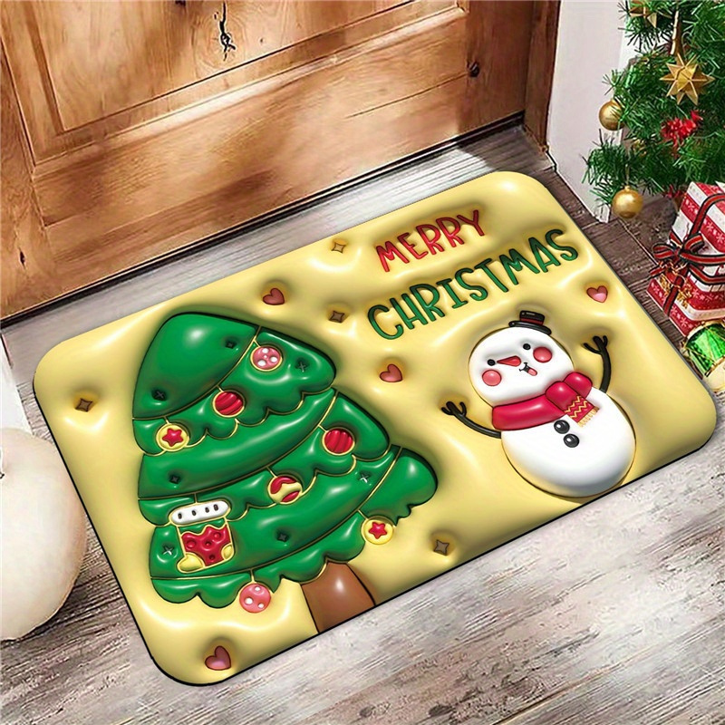 Chrismas Bedroom Entry Mat, Entry Floor Mat, Crystal Velvet