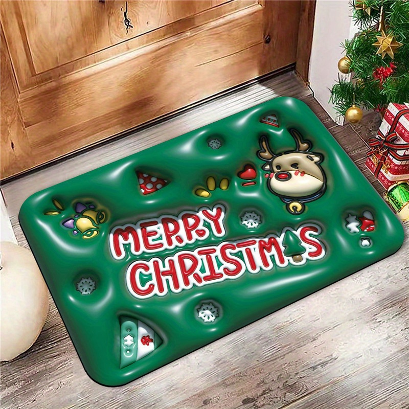 Chrismas Bedroom Entry Mat, Entry Floor Mat, Crystal Velvet