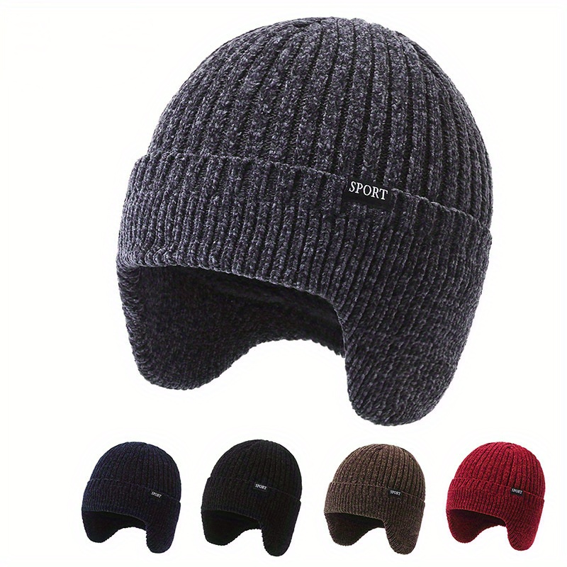 Winter sports hat with velvet and thickened headband, ear protection, men's  cycling cross-country hood, anti-cold wind and warm-keeping artifact