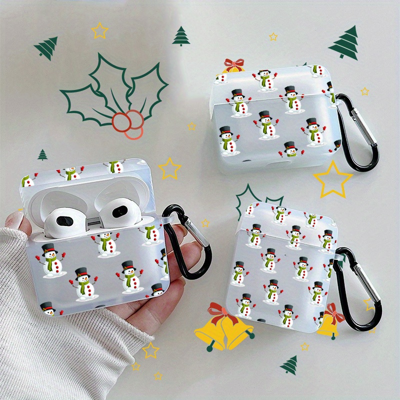 

Christmas Snowman Graphic Pattern Headphone Case For Airpods1/2, Airpods3, Airpods Pro, Airpods Pro (2nd Generation), Gift For Birthday, Girlfriend, Boyfriend, Friend Or Yourself