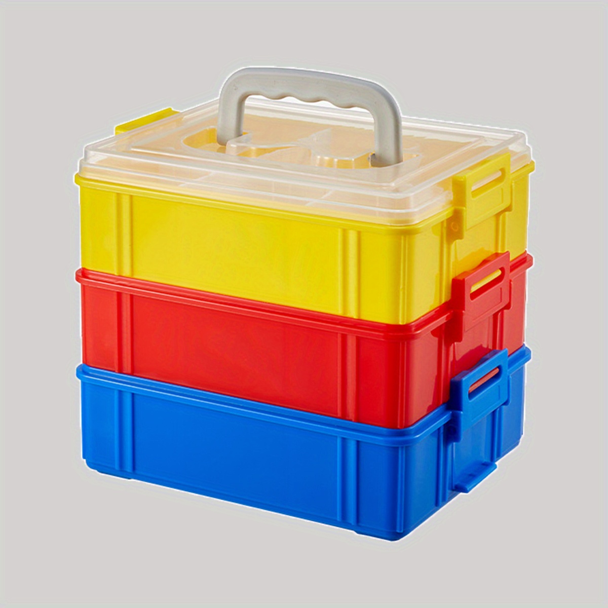 3 Layers Plastic Craft Storage Organizer Art Box Art - Temu