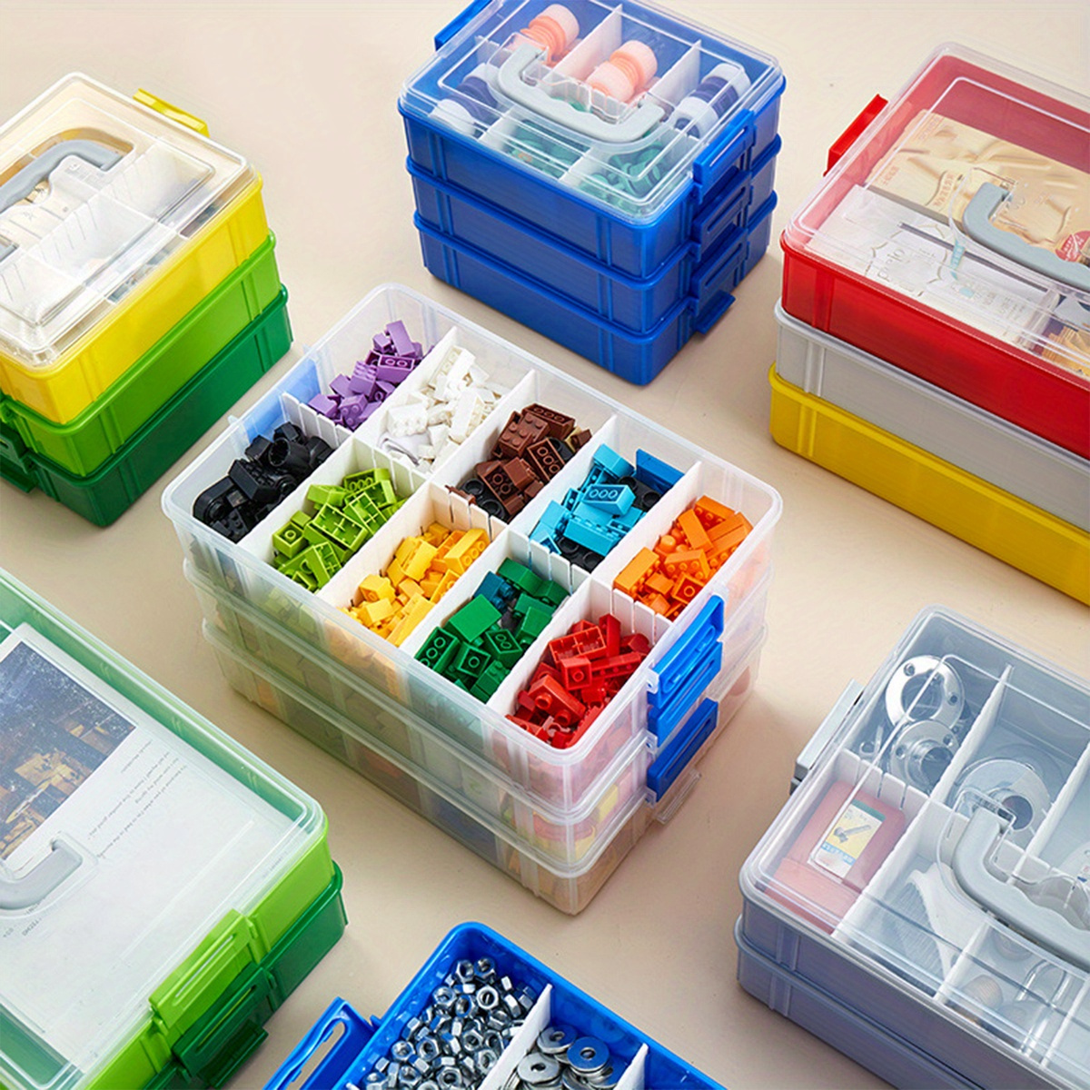 Clear Plastic Craft Storage Box Sewing Organizer Box 3 - Temu Mexico