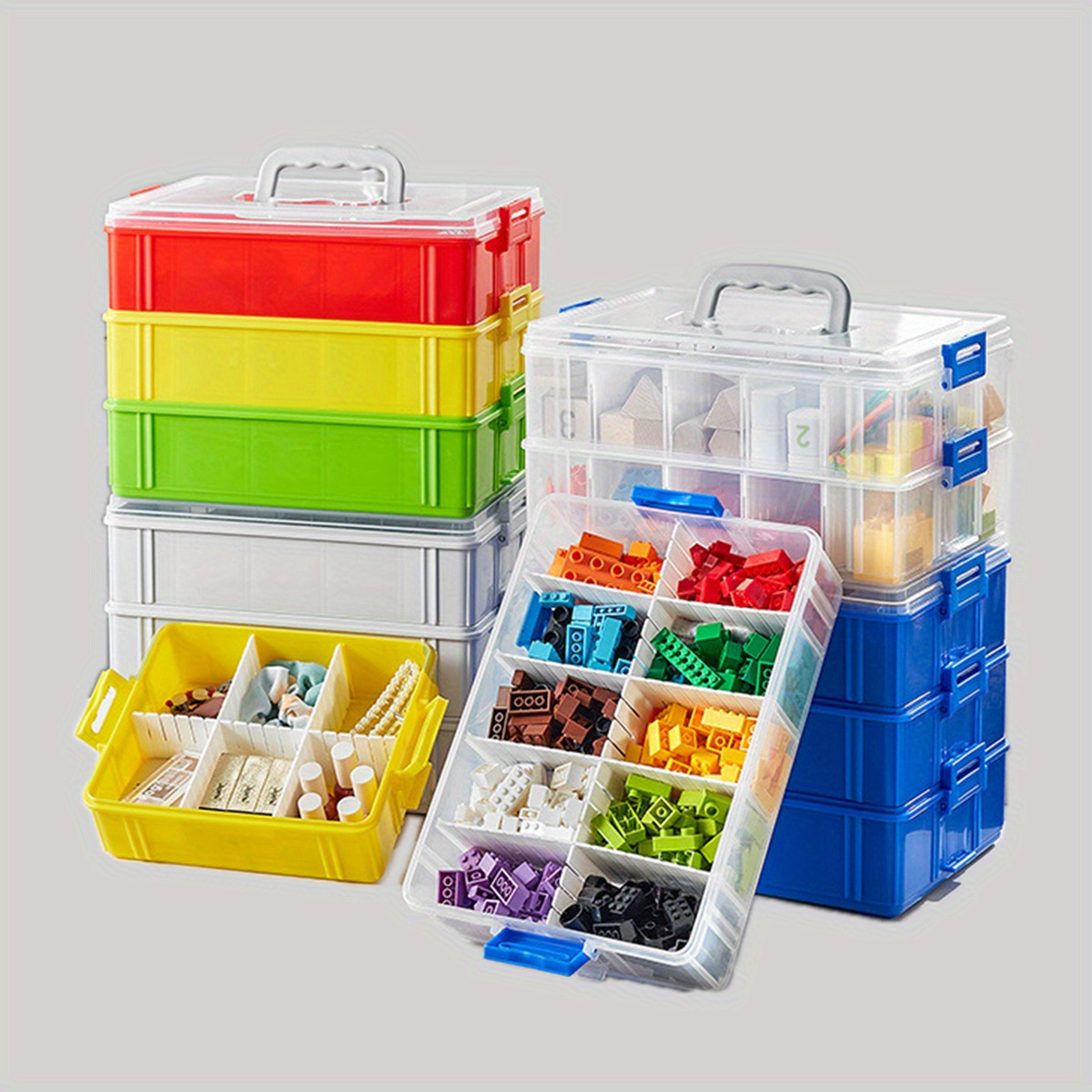 1pc Plastic Clear Storage Box, Craft Organizer Storage Box, 18-Grid  Transparent Bead Organizer, Storage Container With Adjustable Dividers,  Finishing