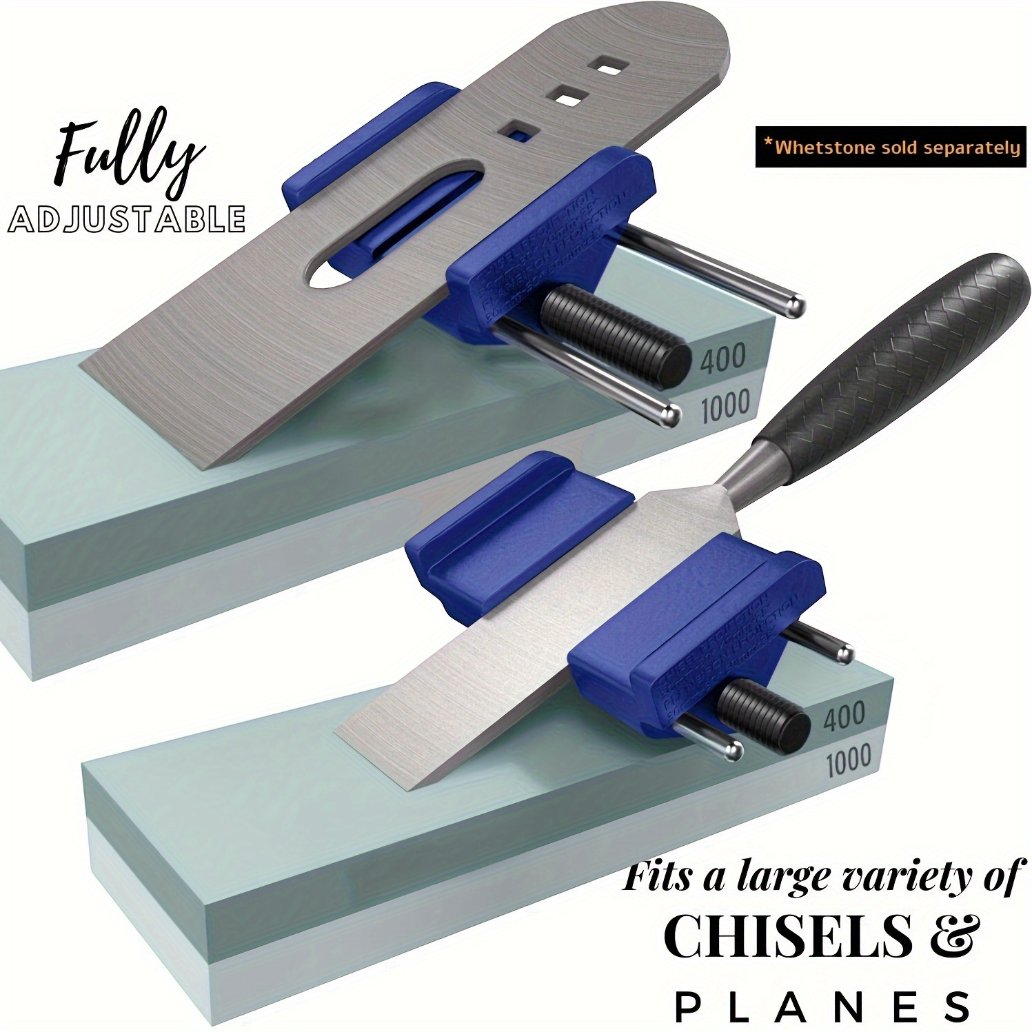 TFQQ Honing Guide with Extend Roller Glides - Chisel Sharpening Jig for  Chisels and Planes - Fits Chisels or Planer Blades 0 to 2.625”