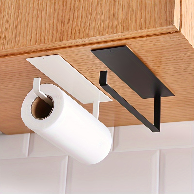 Portarrollos de cocina - Soporte para toallas de papel operable a mano para  debajo del gabinete, nueva actualización de longitud ajustable, soporte