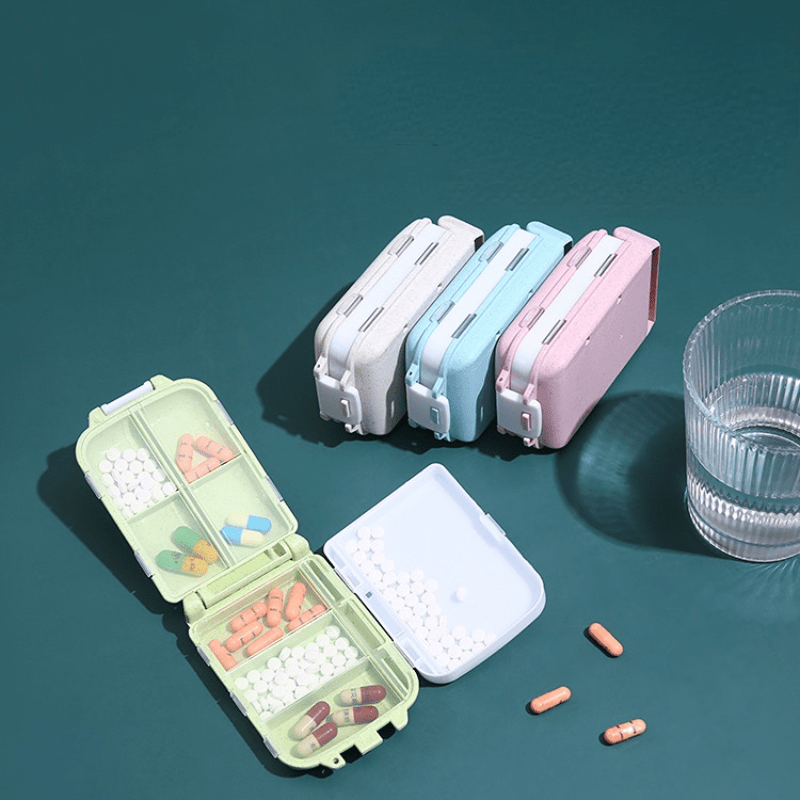 Portable 8 Compartments Travel Pills Medicine Storage Organizer Box Holder  Case