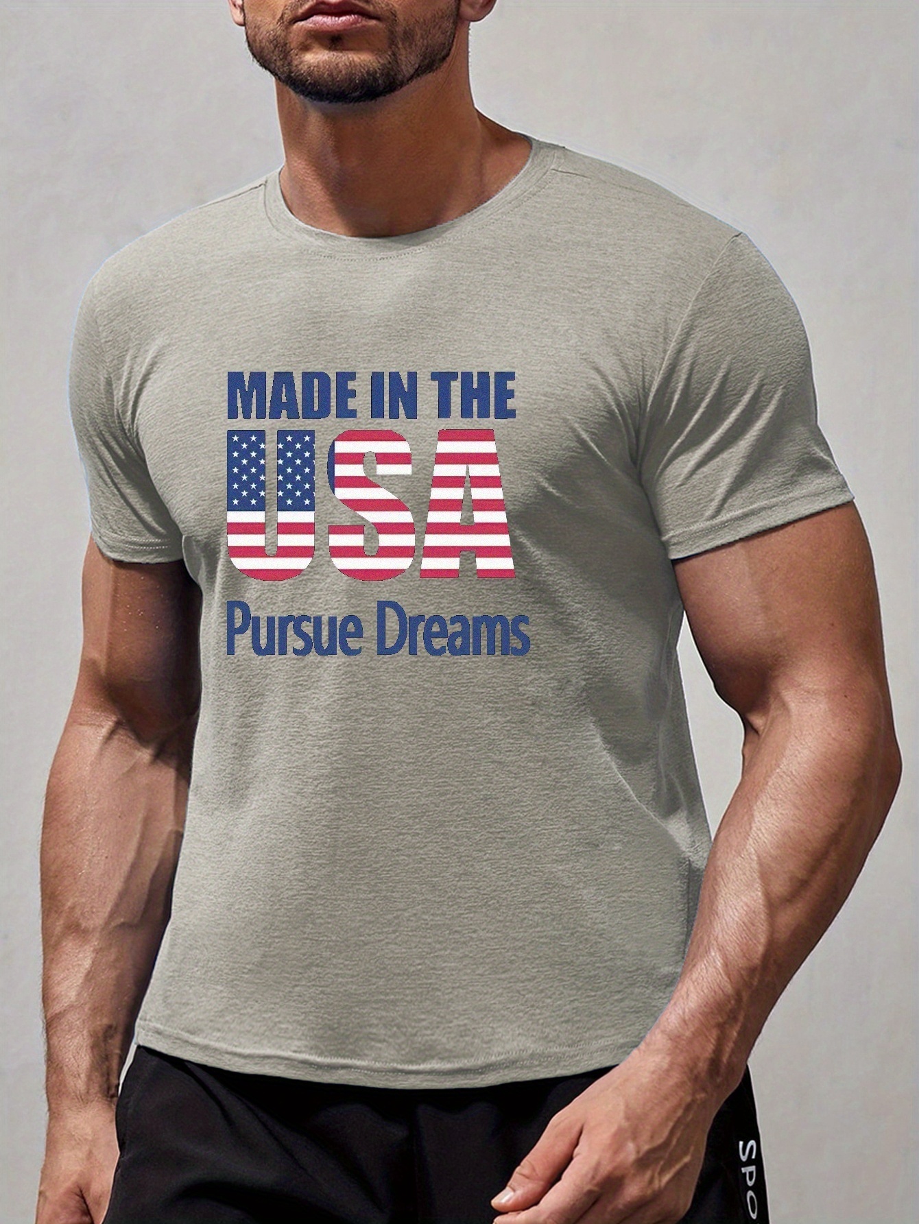 Plus Size Camiseta Estampada Made In The Usa Hombres C moda Temu