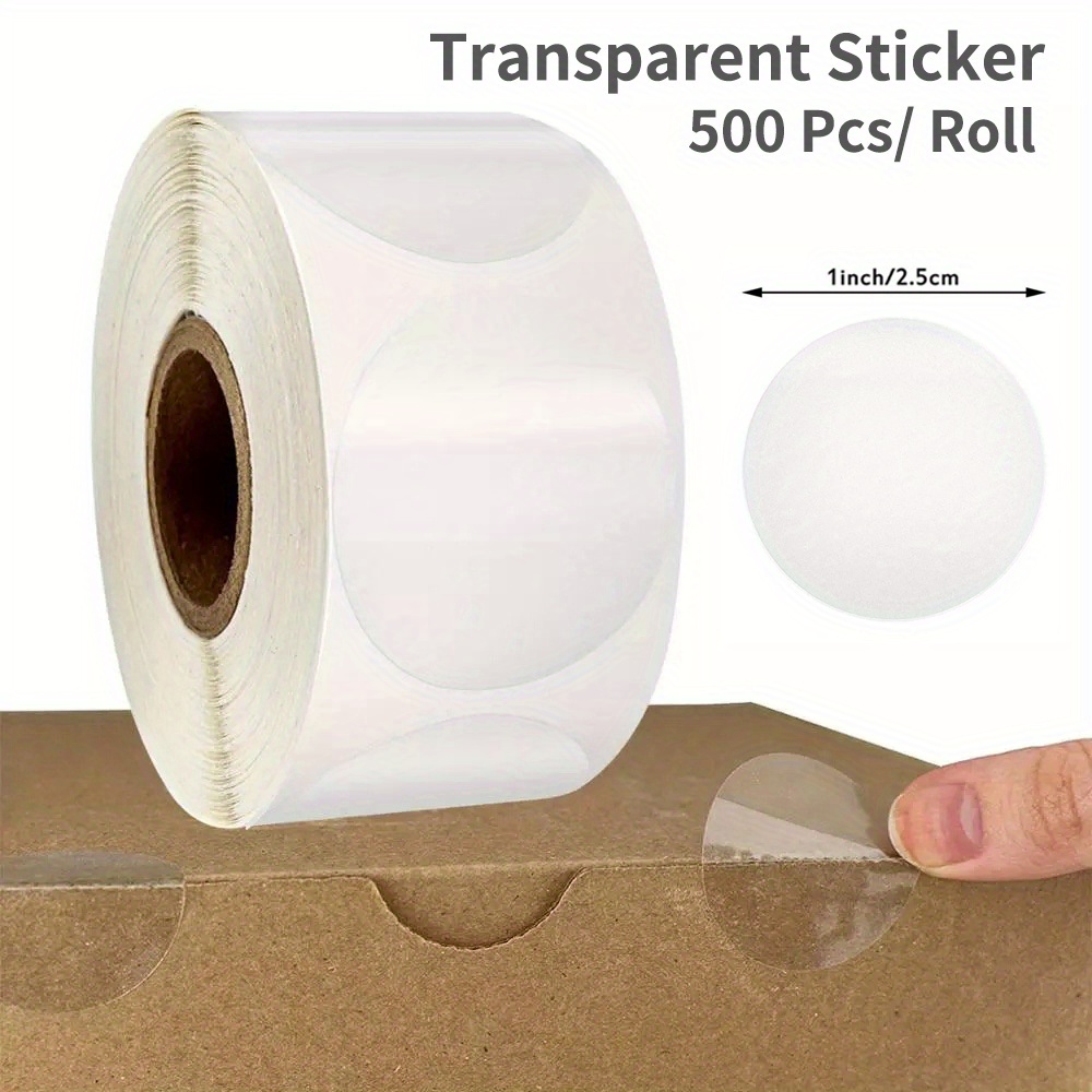 500pcs Self-adhesive Transparent Stickers, 2.5cm Diameter - Perfect For Diy Gift Wrapping & Packaging, Durable Pet Material, Ideal For Sealing Gift Boxes, Gift Packaging